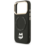 Karl Lagerfeld Big Strap Choupette Metal Logo MagSafe Case for iPhone 17 Pro Max - Black