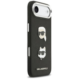 Karl Lagerfeld FW Grained Karl & Choupette Heads Pins & Logo iPhone Air Case - sort