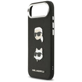 Karl Lagerfeld FW Grained Karl & Choupette Heads Pins & Logo iPhone Air Case - sort