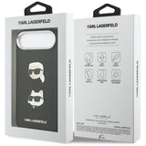 Karl Lagerfeld FW Grained Karl & Choupette Heads Pins & Logo iPhone Air Case - sort