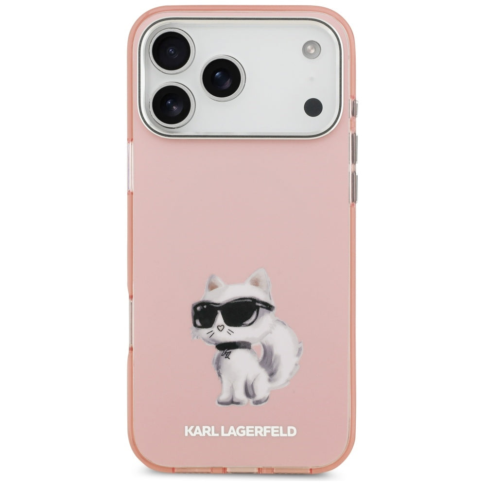 Karl Lagerfeld IML Aquarelle Choupette & Logo MagSafe Case til iPhone 17 Pro - Pink