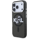 Karl Lagerfeld IML Glitter Karl & Choupette Sketch Logo MagSafe Case til iPhone 17 Pro - sort