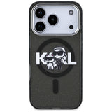 Karl Lagerfeld IML Glitter Karl & Choupette Sketch Logo MagSafe Case til iPhone 17 Pro - sort