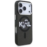 Karl Lagerfeld IML Glitter Karl & Choupette Sketch Logo MagSafe Case til iPhone 17 Pro - sort