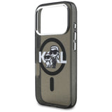 Karl Lagerfeld IML Glitter Karl & Choupette Sketch Logo MagSafe Case til iPhone 17 Pro - sort