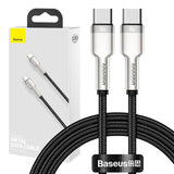 Kabel USB-C til USB-C Baseus Cafule, 100W, 1m (sort)