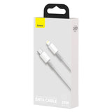 USB-C til Lightning Baseus High Density Braided Cable, 20W, PD, 2m (hvid)