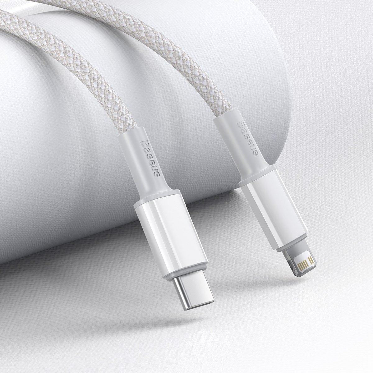 USB-C til Lightning Baseus High Density Braided Cable, 20W, PD, 2m (hvid)