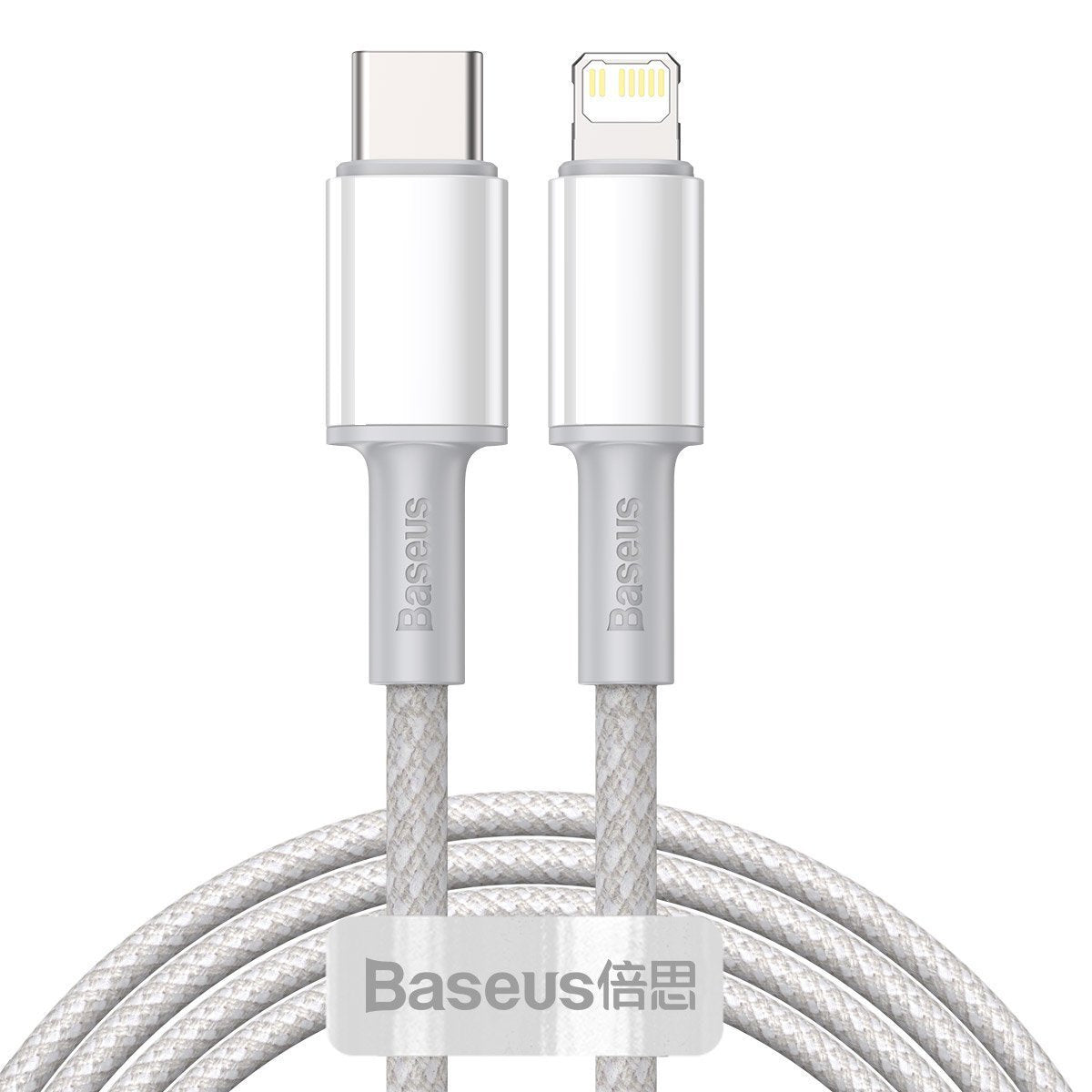USB-C til Lightning Baseus High Density Braided Cable, 20W, PD, 2m (hvid)