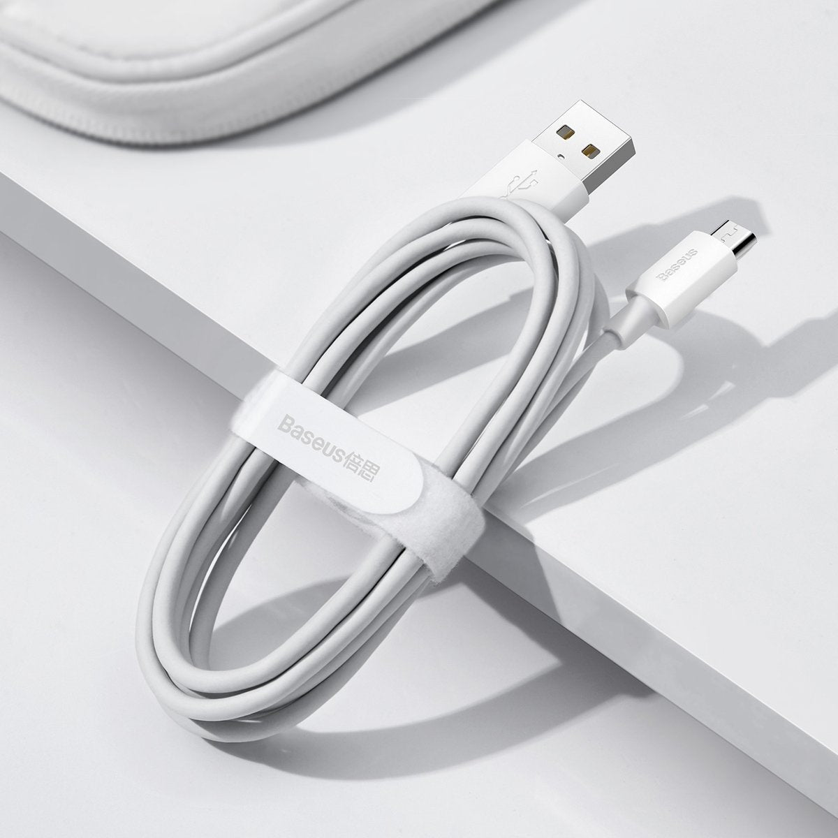 Baseus Simple Wisdom Data Cable Kit USB til Micro 2.1A (2PCS/Set) 1.5m Hvid