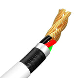 Baseus Simple Wisdom Data Cable Kit USB til Micro 2.1A (2PCS/Set) 1.5m Hvid