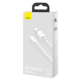 Baseus Simple Wisdom Data Cable Kit USB til Micro 2.1A (2PCS/Set) 1.5m Hvid