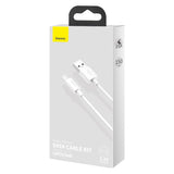 Baseus Simple Wisdom Data Cable Kit USB til Micro 2.1A (2PCS/Set) 1.5m Hvid