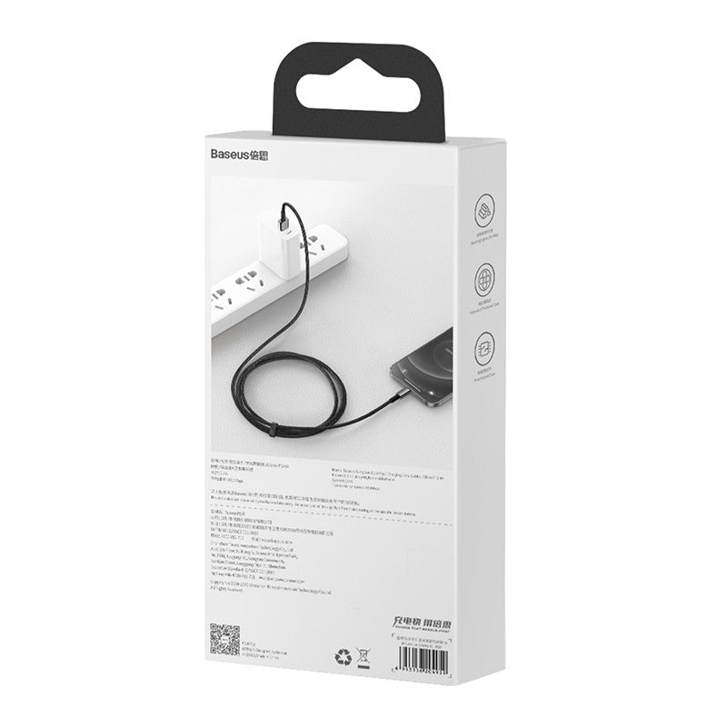 Baseus Tungsten Gold Cable USB til iP 2.4A 2m (sort)