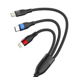 3mk Hyper Cable N-SERIES 3 i 1 USB-A / Lightning / Micro 1.2m 9V/2A 18W - sort