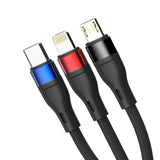 3mk Hyper Cable N-SERIES 3 i 1 USB-A / Lightning / Micro 1.2m 9V/2A 18W - sort