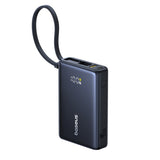 Baseus PicoGo 10000mAh 45W Power Bank with Digital Display and Built-in USB-C Cable - Black