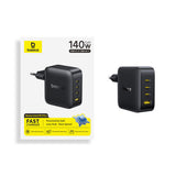 Baseus EnerFill FH11 GaN 140W Wall Charger 3xUSB-C + 1xUSB-A - Black