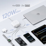 Baseus EnerFill FH21 120W Charging Station 4xUSB-C + 2xUSB-A - White