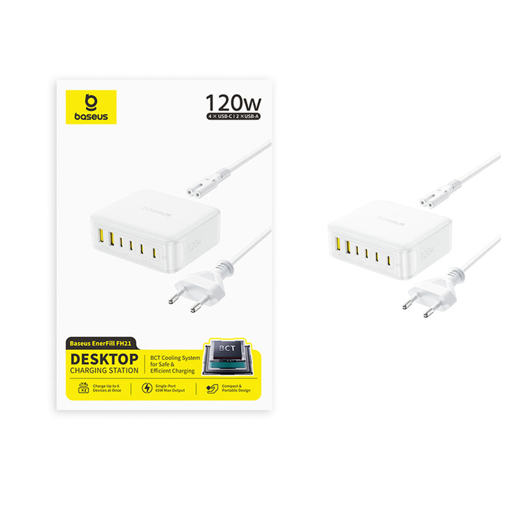 Baseus EnerFill FH21 120W Charging Station 4xUSB-C + 2xUSB-A - White