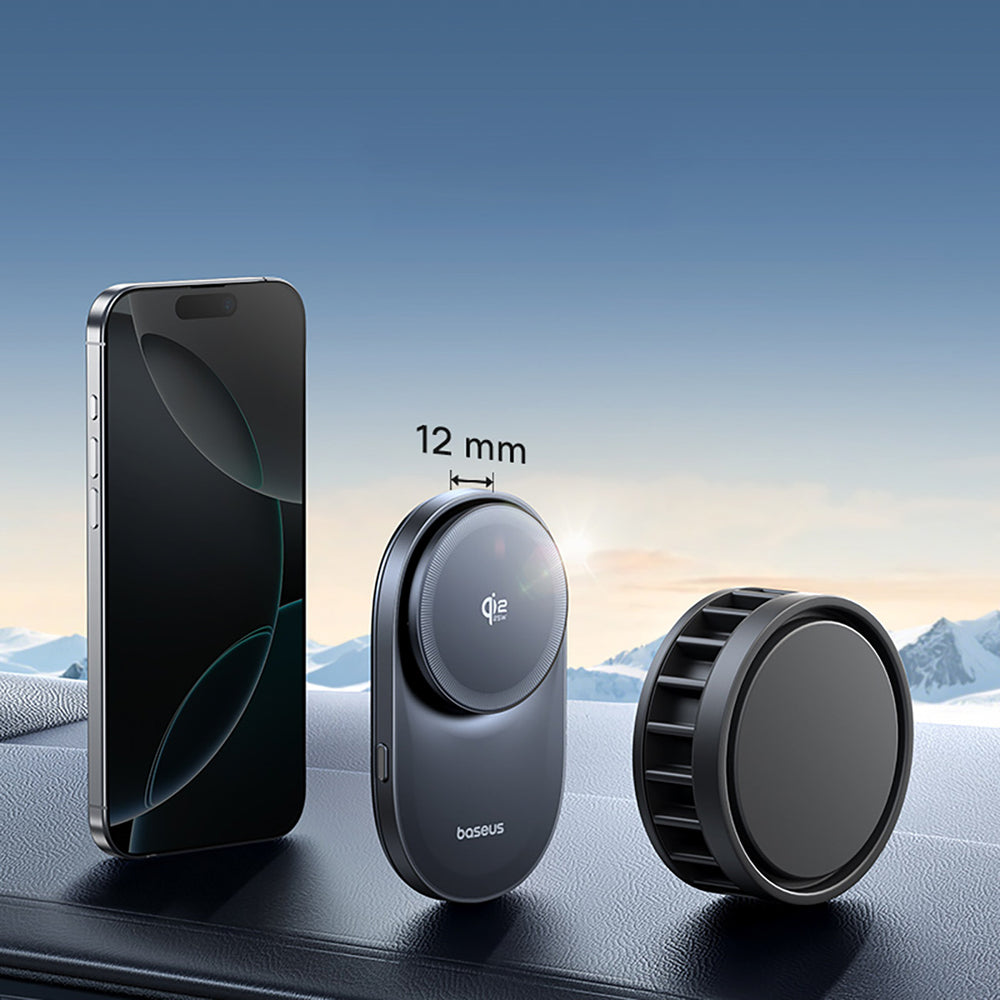 Baseus PrimeTrip VC2 Pro Magnetic Holder with Qi2.2 Charger and Air Vent Fan - Black