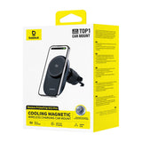 Baseus PrimeTrip VC2 Pro Magnetic Holder with Qi2.2 Charger and Air Vent Fan - Black