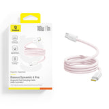 Baseus Dynamic 4 Pro 100W USB-C - USB-C Cable 1m - Pink