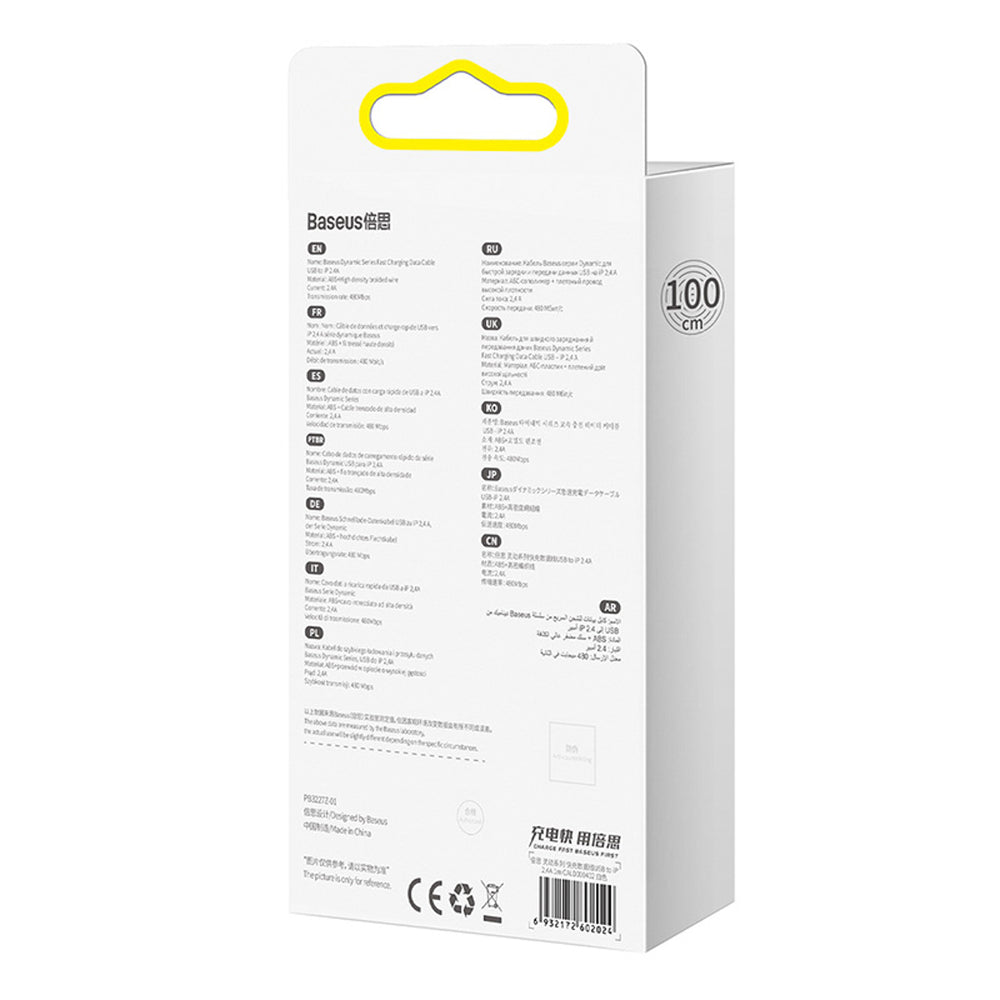 Baseus Dynamic Series 2.4A USB-A - Lightning kabel 1m - hvid