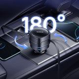 Baseus Enjoyment Max 60W Car Charger with Two Retractable USB-C Cables - Black