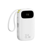 Baseus EnerFill FC31 QPow3 10000mAh 22.5W Power Bank with Digital Display with 2 Built-in Cables - White