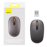 Baseus F01B 2.4GHz trådløs mus + Bluetooth 3.0 + 5.0 - Grå