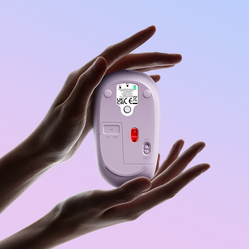Baseus F01B 2.4GHz trådløs mus + Bluetooth 3.0 + 5.0 - Purple