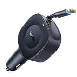 Baseus PrimeTrip VR2 30W Car Charger with Retractable USB-C Cable - Black