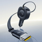 Baseus PrimeTrip VR2 30W Car Charger with Retractable USB-C Cable - Black