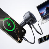 Baseus PrimeTrip VR1 60W USB-A USB-C Car Charger with Retractable USB-C Cable - Black