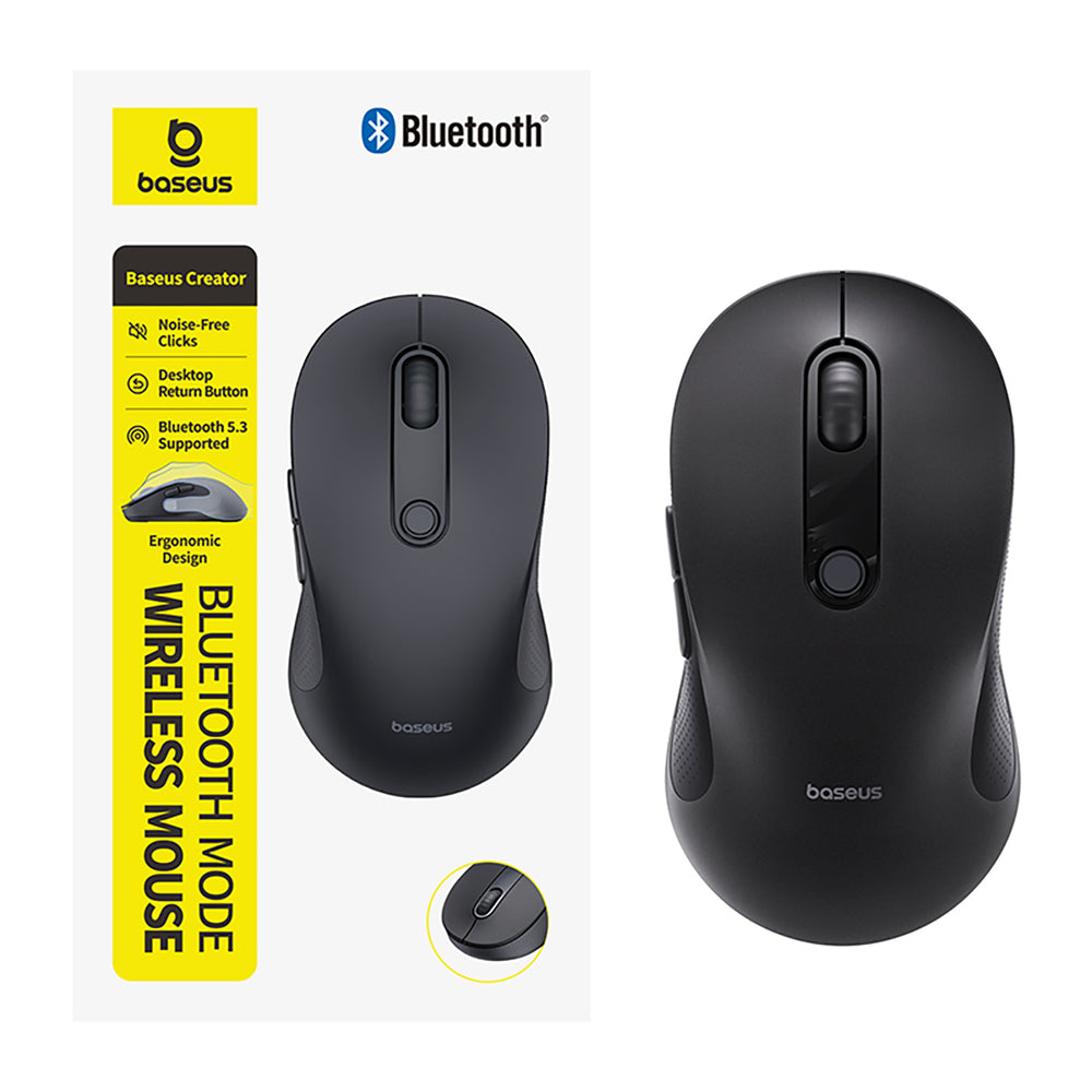 Baseus F02 Wireless Ergonomic Bluetooth Mouse - Black