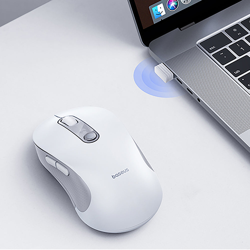 Baseus F02 Ergonomic Wireless Mouse USB 2.4GHz - White
