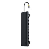 Baseus EliteJoy EH3 hub 12in1 USB-C docking station - 2xHDMI 4K@60Hz DisplayPort 4K@60Hz 2xUSB-C 10Gb/s 2xUSB-A 5Gb/s USB-A 480Mb/s SD/microSD 3.0 RJ45 1Gigabit USB-C PowerDelivery - gray