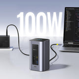 Baseus NU1 Air Spacemate hub 12in1 USB-C docking station - 2xHDMI 4K@60Hz 2xUSB-C 10Gb/s 2xUSB-A 5Gb/s 2xUSB-A (480Mb/s) RJ45 SD/microSD 3.0 USB-C (PD) - gray