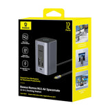 Baseus NU1 Air Spacemate hub 12in1 USB-C docking station - 2xHDMI 4K@60Hz 2xUSB-C 10Gb/s 2xUSB-A 5Gb/s 2xUSB-A (480Mb/s) RJ45 SD/microSD 3.0 USB-C (PD) - gray