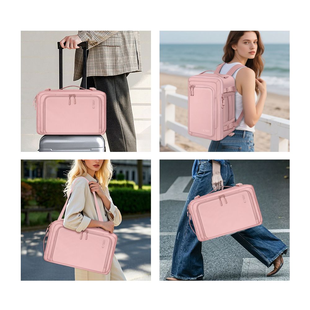 Tech-Protect Defender S50 rygsæk til Ryanair & Wizzar, 20L Laptop - Pink