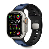 Tech-Protect IconBand Line Strap til Apple Watch 44 / 45 / 46 / 49 mm - Sort og Navy Blue