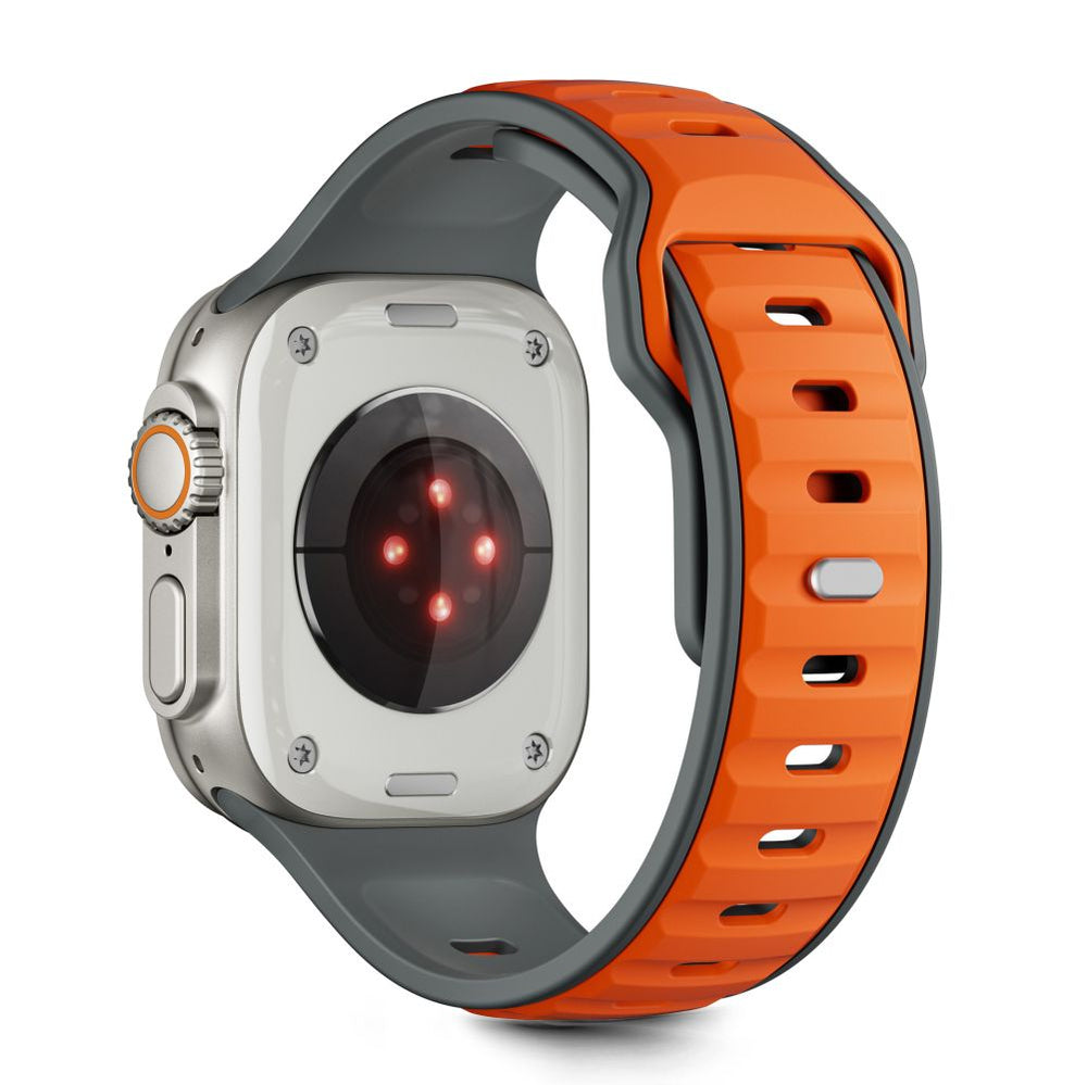 Tech-Protect IconBand Line Strap til Apple Watch 44 / 45 / 46 / 49 mm - Grå-Orange