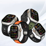 Tech-Protect IconBand Line Strap til Apple Watch 44 / 45 / 46 / 49 mm - sort og grøn