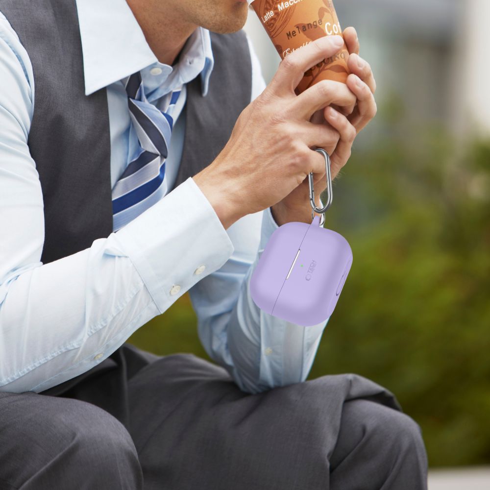 Tech-Protect Silicone Hook Case til Samsung Galaxy Buds 3 / 3 FE / 3 Pro - lilla