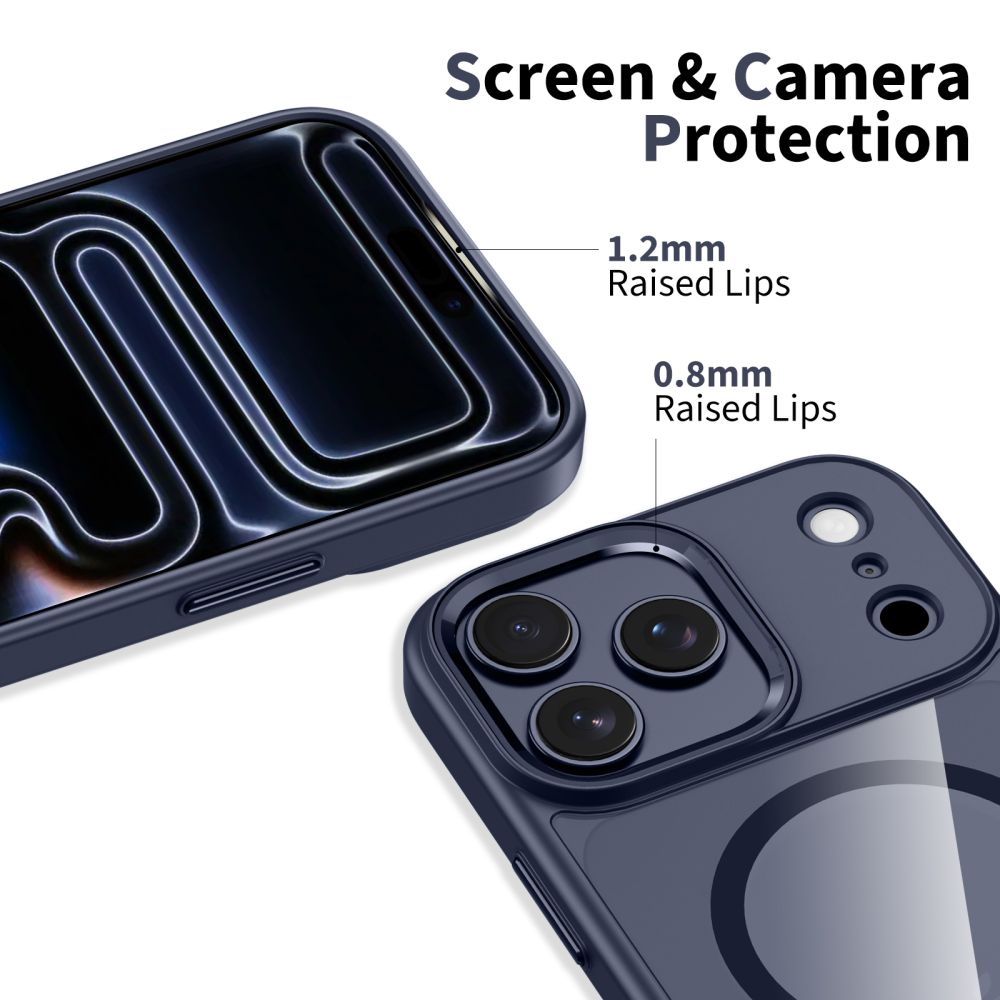 Tech-Protect MagMat MagSafe Case for iPhone 17 Pro - Transparent Navy Blue