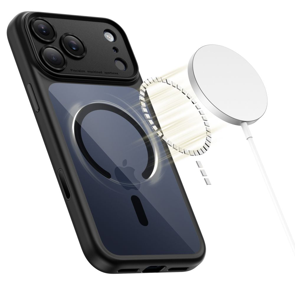 Tech-Protect Magpeak Magsafe CC Case til iPhone 17 Pro Max - Clear Black
