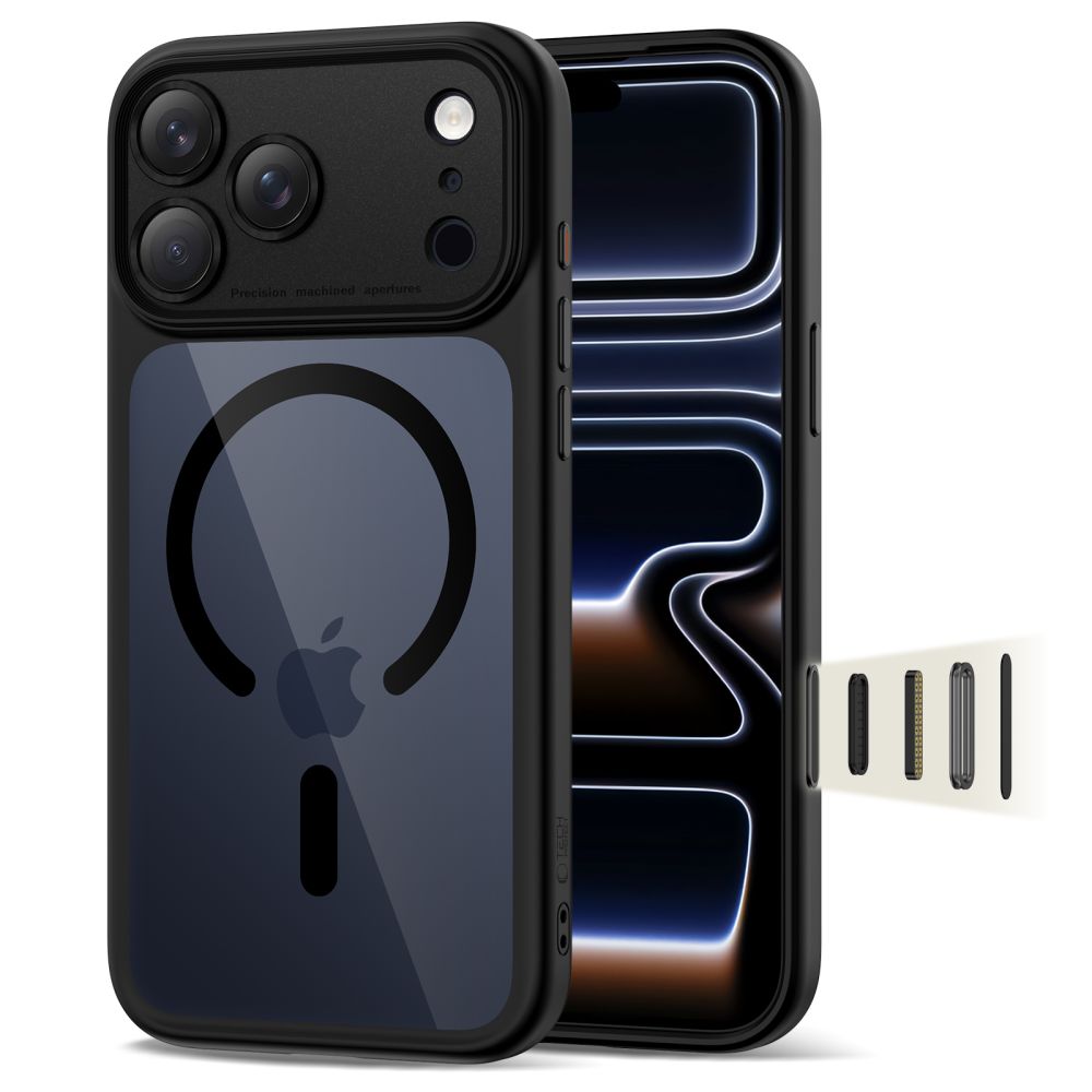 Tech-Protect Magpeak Magsafe CC Case til iPhone 17 Pro - klar sort