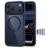 Tech-Protect Magpeak Magsafe CC Case til iPhone 17 Pro Max - Clear Navy Blue