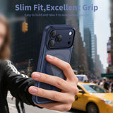 Tech-Protect Magpeak Magsafe CC Case til iPhone 17 Pro Max - Clear Navy Blue